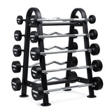 Set 10 Barras Mixtas Precargadas (10 a 30kg) + Rack de Almacenamiento IRONSIDE