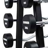 Set 10 Barras Mixtas Precargadas (10 a 30kg) + Rack de Almacenamiento IRONSIDE