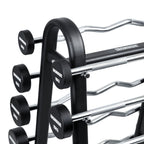 Pack IRONSIDE 10 Barras Peso Fijos PU (10 a 30 kg) + Rack de Almacenamiento