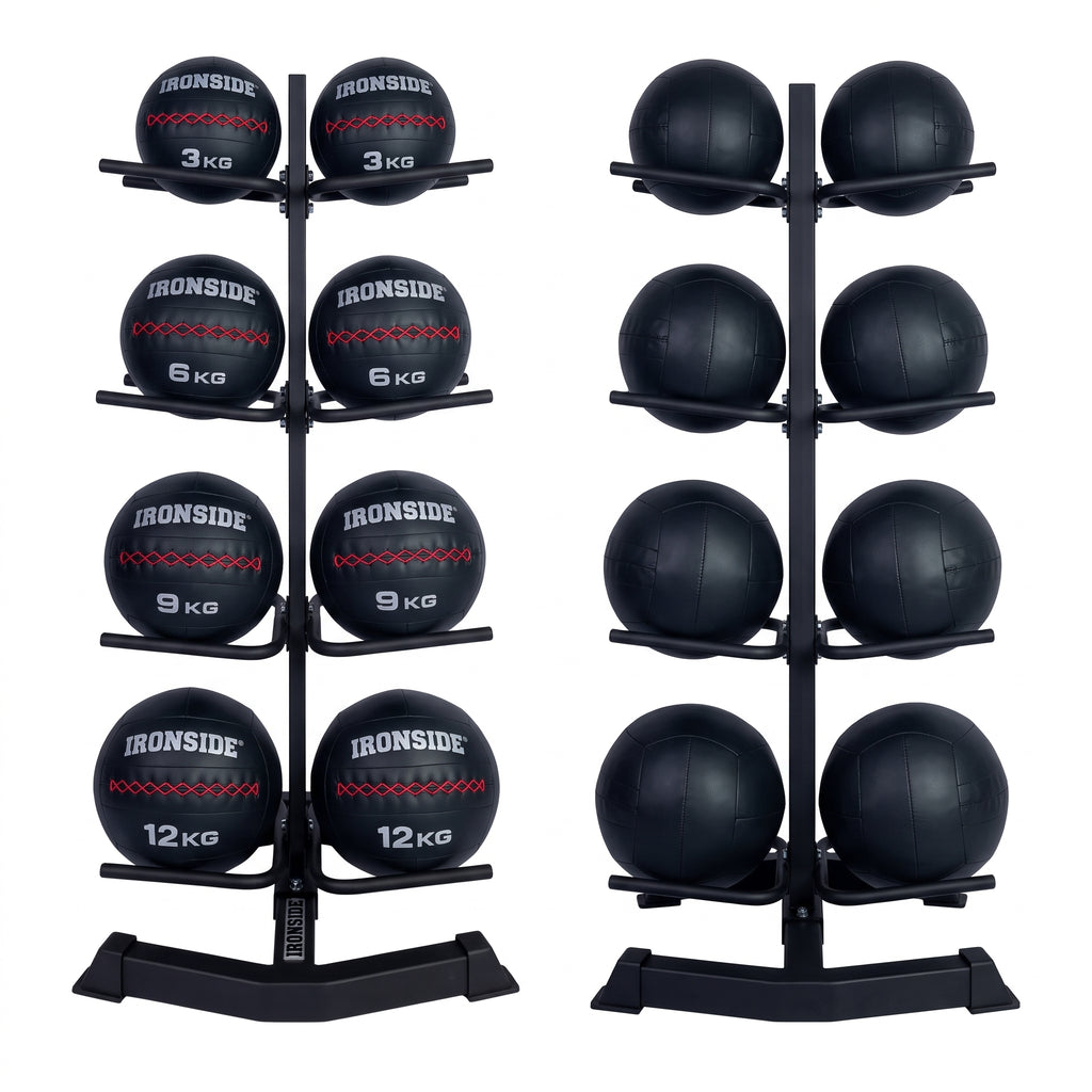 Pack IRONSIDE Wall Balls con Rack de Almacenamiento (3 a 12 KG)