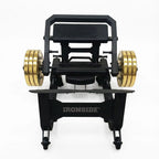 Hip Thruster profesional con plataforma elevada, estabilidad comercial y resistencia ajustable para aislamiento máximo del glúteo y entrenamiento intensivo.