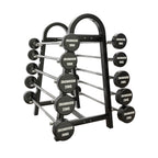 Pack IRONSIDE 10 Barras Peso Fijos PU (10 a 30 kg) + Rack de Almacenamiento