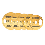 Pack IRONSIDE Barra Cerakote Gold (20 kg) + Set Discos Gold Chromed (100 o 150 kg) IRONSIDE