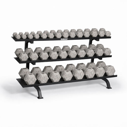 Pack IRONSIDE Mancuernas Hexagonales (KG) + Rack de Almacenamiento