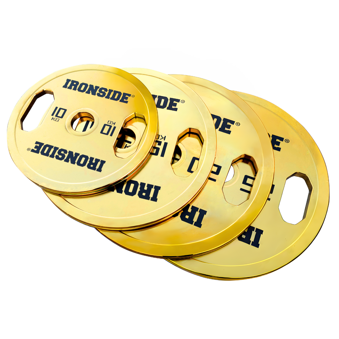 Disco Olímpico Premium Gold Chromed IRONSIDE 5 A 25 KG