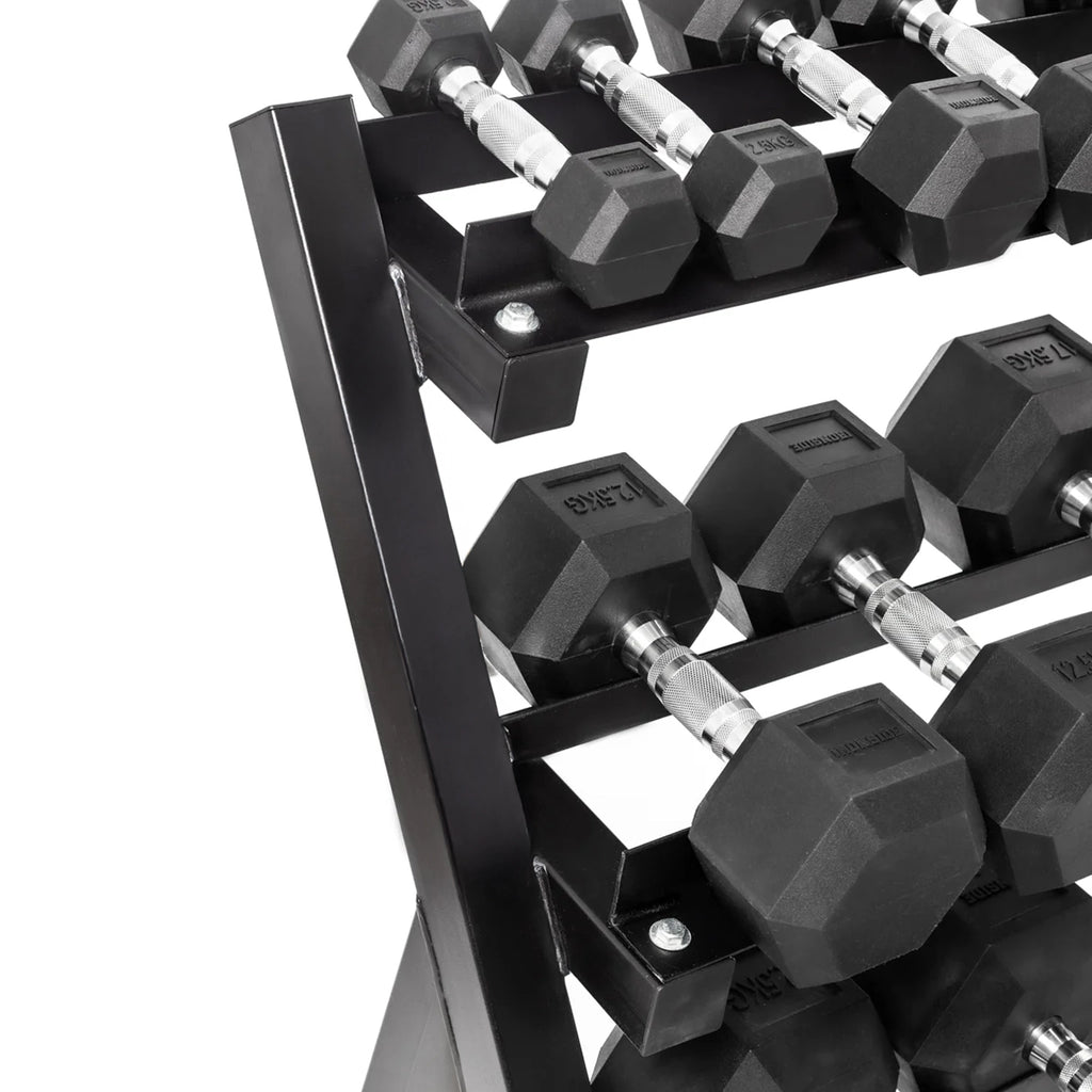 Pack IRONSIDE Mancuernas Hexagonales (KG) + Rack de Almacenamiento