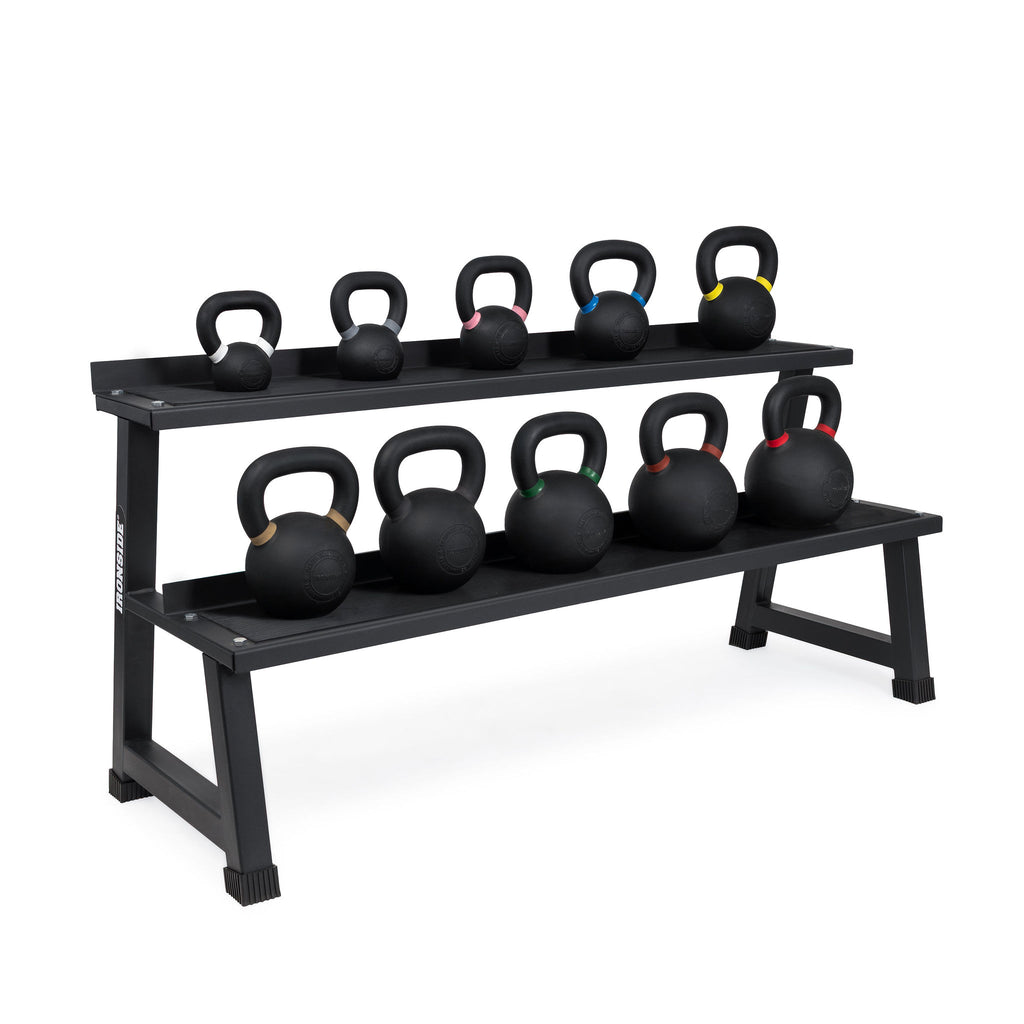 Pack IRONSIDE Kettlebells Premium (4 a 32 KG) + Rack de Almacenamiento