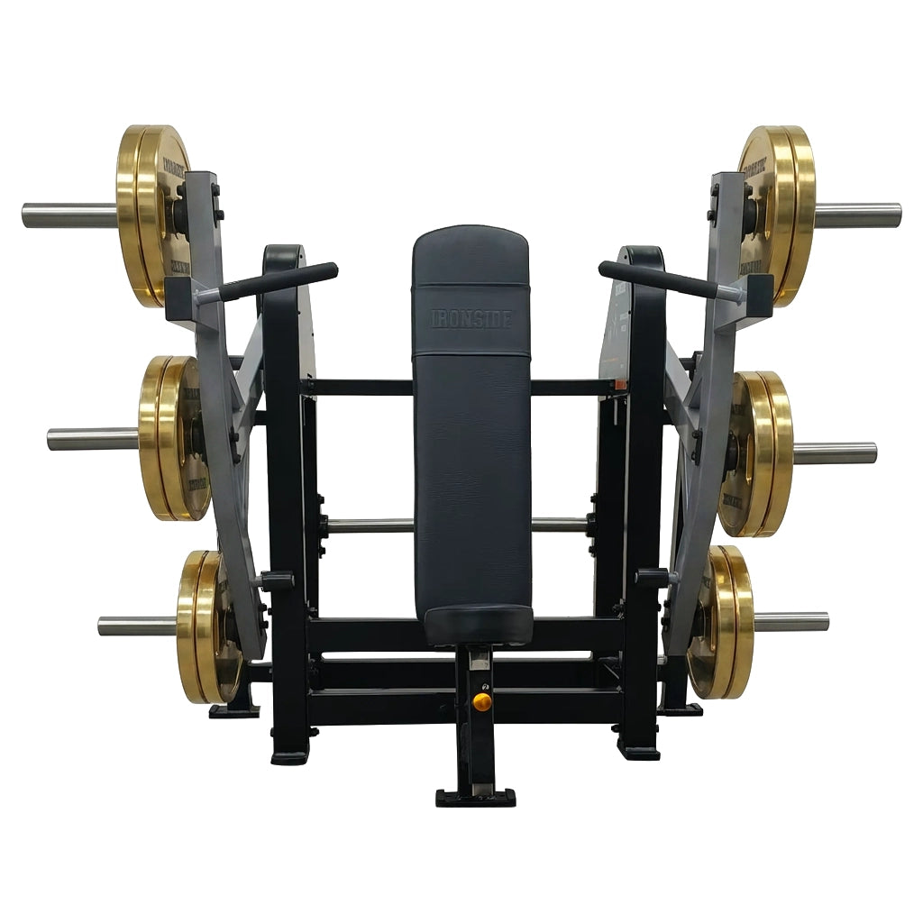 Shoulder Press comercial con brazos independientes y Smart Strength Technology para un empuje vertical estable, ajustable y de alto rendimiento técnico.