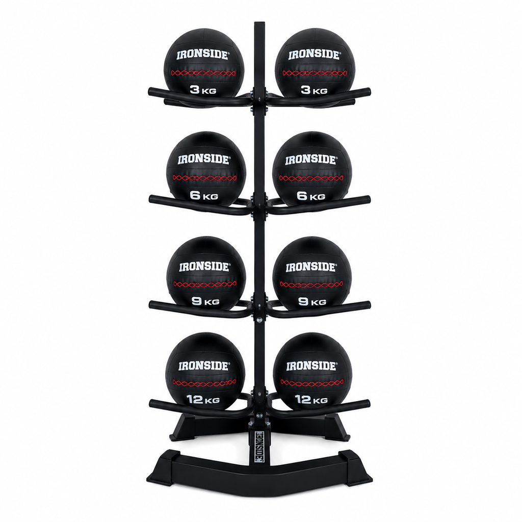 Pack IRONSIDE Wall Balls con Rack de Almacenamiento (3 a 12 KG)